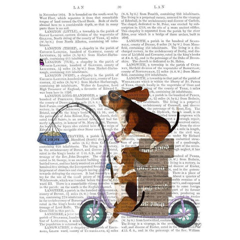 Basset Hound Scooter White Modern Wood Framed Art Print by Fab Funky