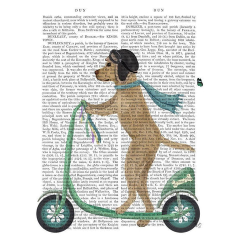 Yellow Labrador Scooter Black Modern Wood Framed Art Print with Double Matting by Fab Funky