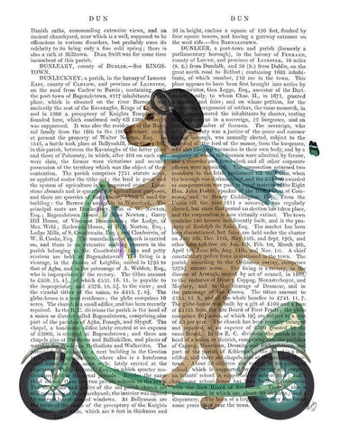 Yellow Labrador Scooter White Modern Wood Framed Art Print with Double Matting by Fab Funky
