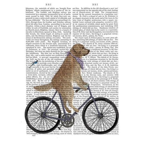 Golden Retriever Bicycle White Modern Wood Framed Art Print by Fab Funky