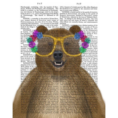 Bear and Flower Glasses Black Modern Wood Framed Art Print with Double Matting by Fab Funky