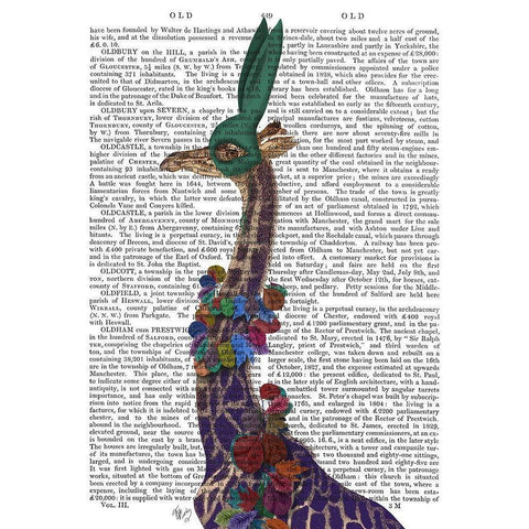 Giraffe Bunny Mask, Portrait Gold Ornate Wood Framed Art Print with Double Matting by Fab Funky