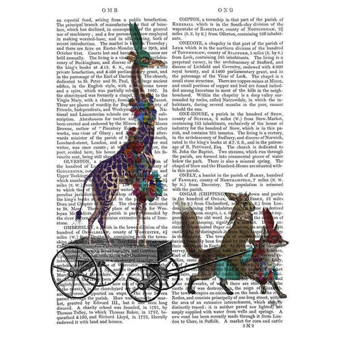 Giraffe Delivery Black Modern Wood Framed Art Print with Double Matting by Fab Funky