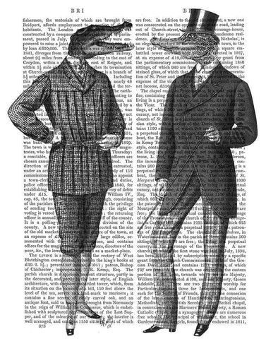 Crocodile Chat Black Ornate Wood Framed Art Print with Double Matting by Fab Funky