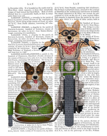 Corgi Chopper and Sidecar White Modern Wood Framed Art Print with Double Matting by Fab Funky