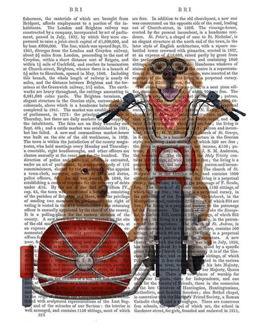 Golden Retriever Chopper and Sidecar Black Ornate Wood Framed Art Print with Double Matting by Fab Funky
