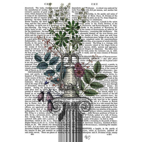 Lamp On Plinth Black Modern Wood Framed Art Print with Double Matting by Fab Funky