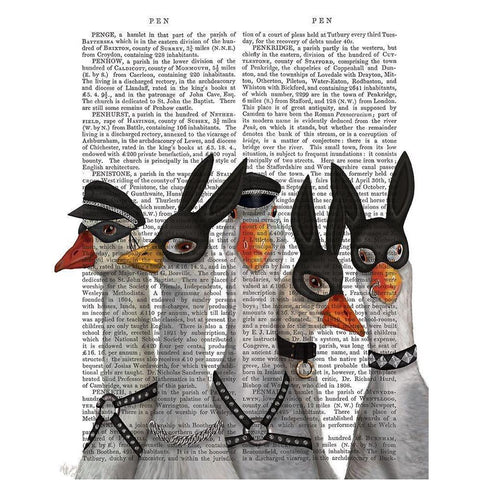 Geese Guys Book Print Gold Ornate Wood Framed Art Print with Double Matting by Fab Funky