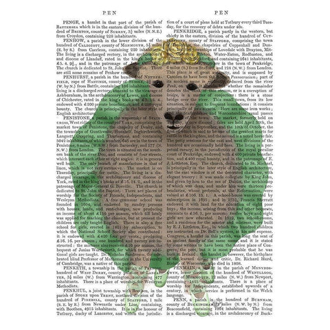 Ballet Sheep 4 Book Print Gold Ornate Wood Framed Art Print with Double Matting by Fab Funky