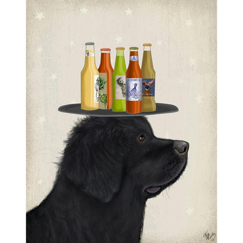 Pit Bull Beer Lover Gold Ornate Wood Framed Art Print with Double Matting by Fab Funky