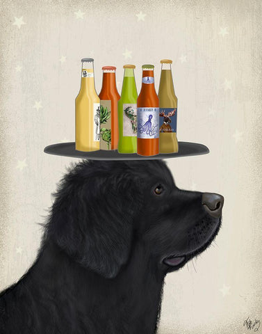 Pit Bull Beer Lover White Modern Wood Framed Art Print with Double Matting by Fab Funky