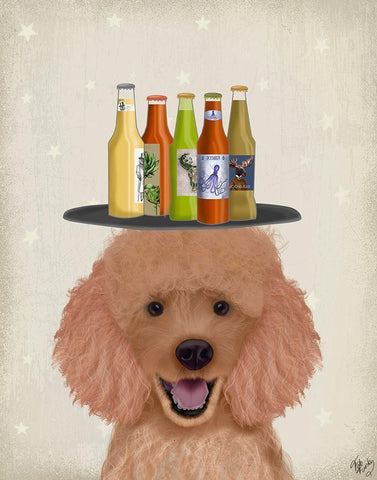 Apricot Beer Lover Black Ornate Wood Framed Art Print with Double Matting by Fab Funky