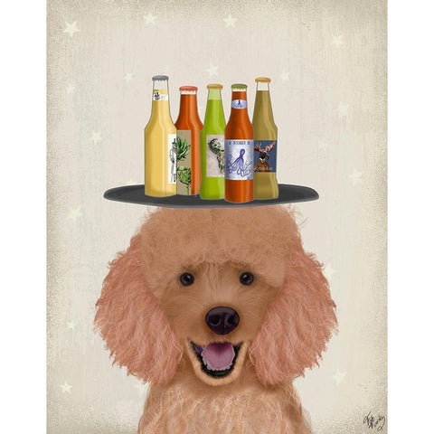 Apricot Beer Lover White Modern Wood Framed Art Print by Fab Funky