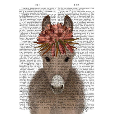 Donkey Bohemian 1 Book Print Gold Ornate Wood Framed Art Print with Double Matting by Fab Funky