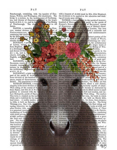 Donkey Bohemian 4 Book Print White Modern Wood Framed Art Print with Double Matting by Fab Funky