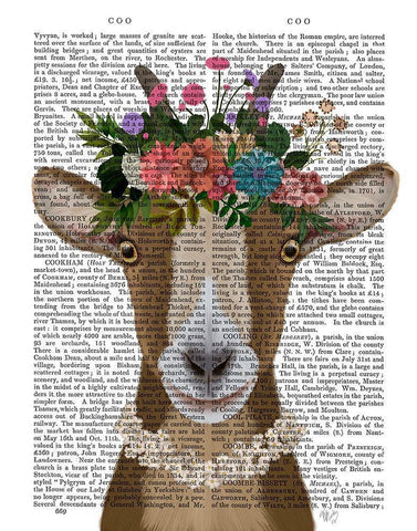 Goat Bohemian 3 Book Print White Modern Wood Framed Art Print with Double Matting by Fab Funky