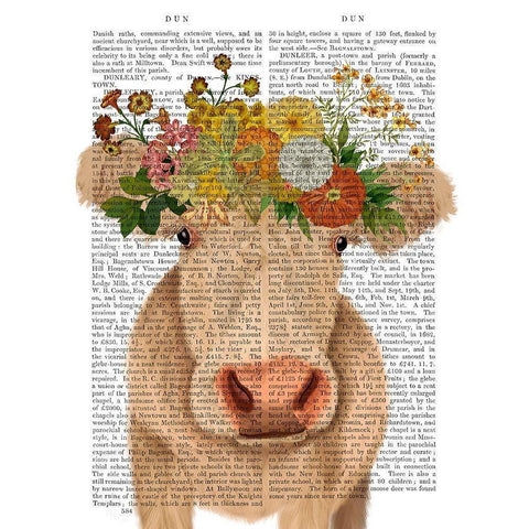 Cow Cream Bohemian 1 Book Print Black Modern Wood Framed Art Print with Double Matting by Fab Funky