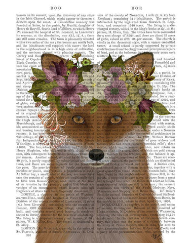 Fox Bohemian Book Print White Modern Wood Framed Art Print with Double Matting by Fab Funky