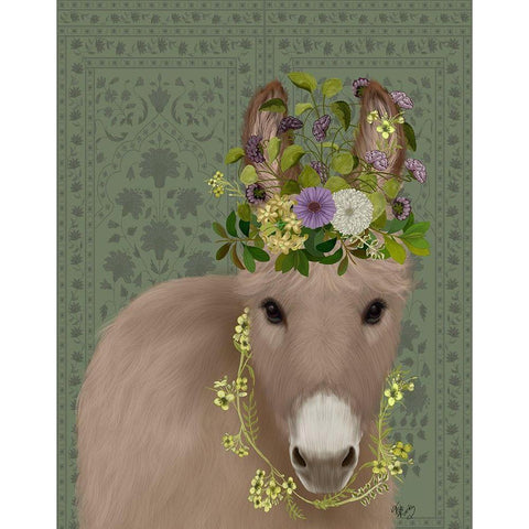 Donkey Bohemian 2 Black Modern Wood Framed Art Print by Fab Funky