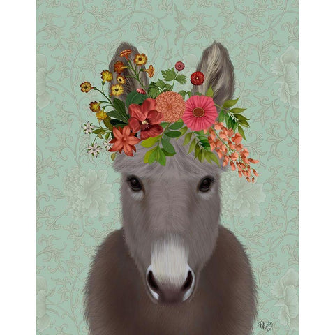 Donkey Bohemian 4 Gold Ornate Wood Framed Art Print with Double Matting by Fab Funky