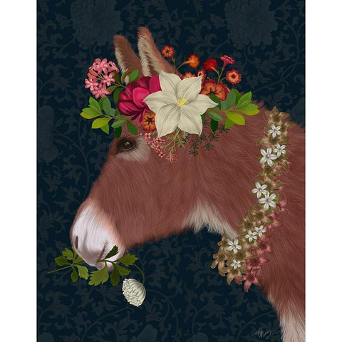 Donkey Bohemian 5 Black Modern Wood Framed Art Print with Double Matting by Fab Funky
