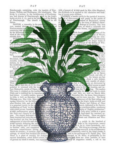 Chinoiserie Vase 2, With Plant Book Print White Modern Wood Framed Art Print with Double Matting by Fab Funky