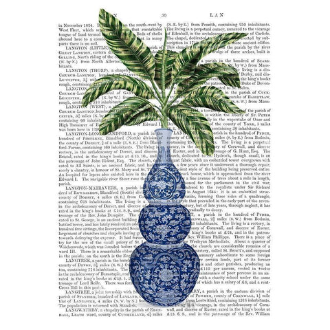 Chinoiserie Vase 7, With Plant Book Print Gold Ornate Wood Framed Art Print with Double Matting by Fab Funky