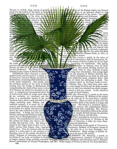 Chinoiserie Vase 8, With Plant Book Print Black Ornate Wood Framed Art Print with Double Matting by Fab Funky