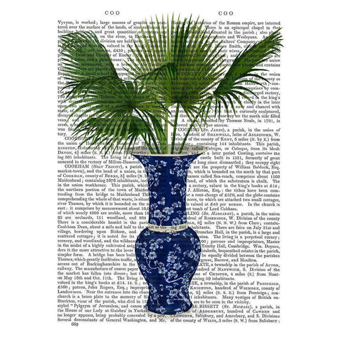 Chinoiserie Vase 8, With Plant Book Print Black Modern Wood Framed Art Print with Double Matting by Fab Funky