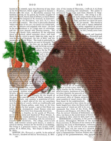 Donkey Lunch Book Print White Modern Wood Framed Art Print with Double Matting by Fab Funky