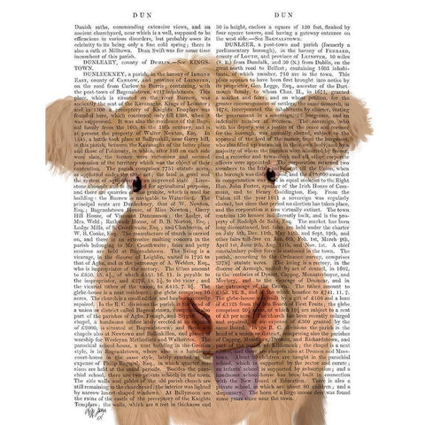 Funny Farm Cow 1 Book Print White Modern Wood Framed Art Print by Fab Funky