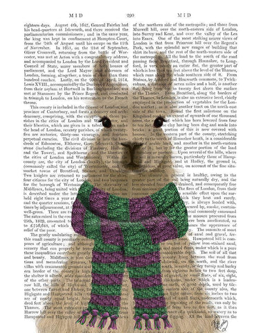 Llama with Purple Scarf, Portrait Book Print White Modern Wood Framed Art Print with Double Matting by Fab Funky