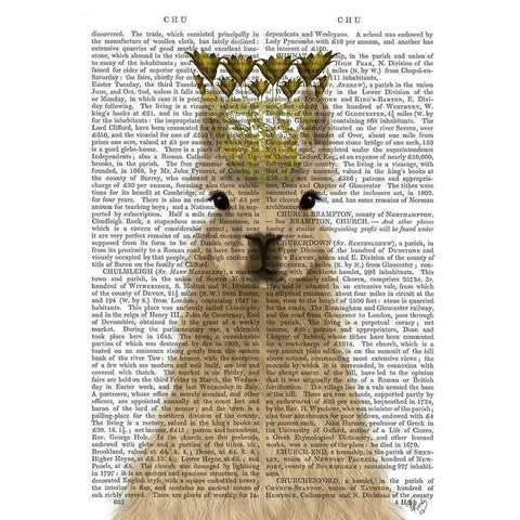 Llama Queen Book Print Gold Ornate Wood Framed Art Print with Double Matting by Fab Funky