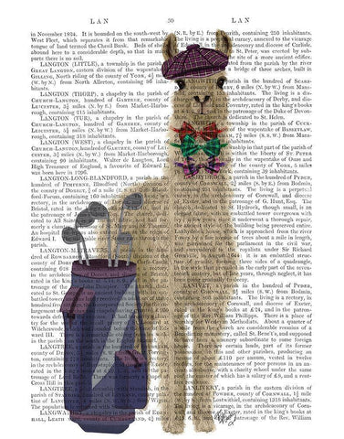 Llama Golfing Book Print Black Ornate Wood Framed Art Print with Double Matting by Fab Funky