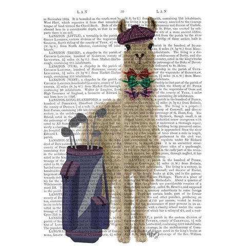 Llama Golfing Book Print Gold Ornate Wood Framed Art Print with Double Matting by Fab Funky