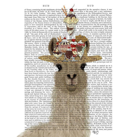 Llama Ice Cream Hat Book Print Black Modern Wood Framed Art Print with Double Matting by Fab Funky