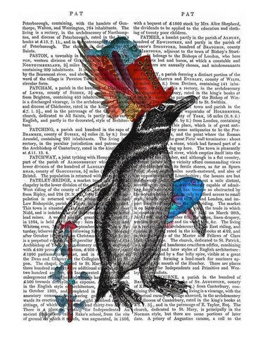 Penguin and Fish Hat Book Print White Modern Wood Framed Art Print with Double Matting by Fab Funky