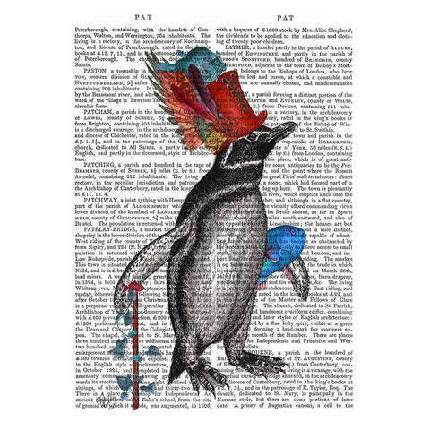 Penguin and Fish Hat Book Print Black Modern Wood Framed Art Print by Fab Funky