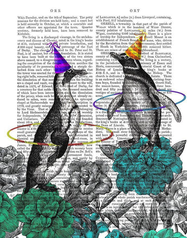 Party Penguins Book Print White Modern Wood Framed Art Print with Double Matting by Fab Funky