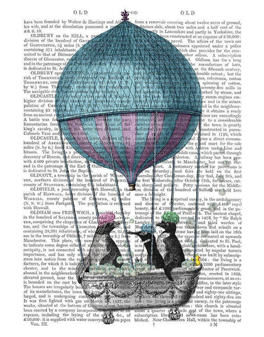 Penguins in Balloon Bath Book Print White Modern Wood Framed Art Print with Double Matting by Fab Funky