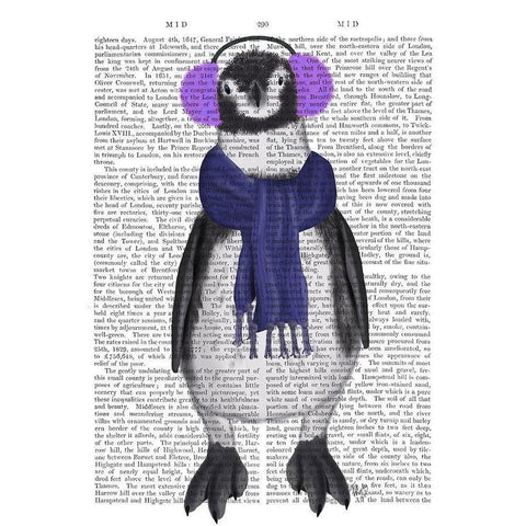Penguin Ear Muffs Book Print White Modern Wood Framed Art Print by Fab Funky
