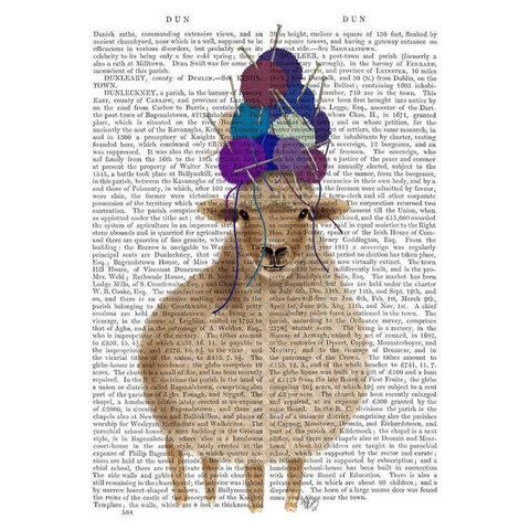 Sheep with Wool Hat, Full Book Print White Modern Wood Framed Art Print by Fab Funky
