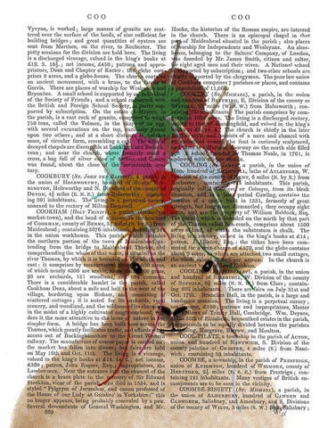 Sheep with Wool Hat, Portrait Book Print White Modern Wood Framed Art Print with Double Matting by Fab Funky