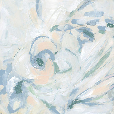 Abstract Flower Fresco II White Modern Wood Framed Art Print with Double Matting by Vess, June Erica