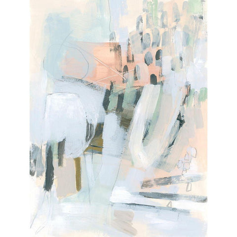 Rhythm Steppe I White Modern Wood Framed Art Print by Vess, June Erica