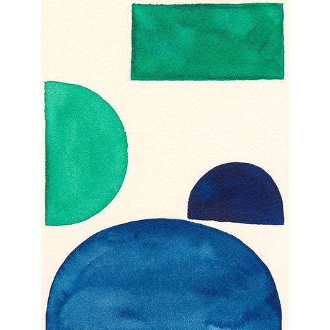 Elementary Shapes I Black Modern Wood Framed Art Print by Moore, Regina