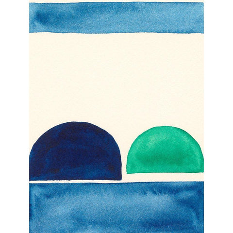Elementary Shapes II Black Modern Wood Framed Art Print with Double Matting by Moore, Regina