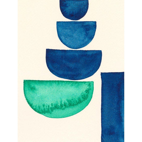 Elementary Shapes III Black Modern Wood Framed Art Print with Double Matting by Moore, Regina