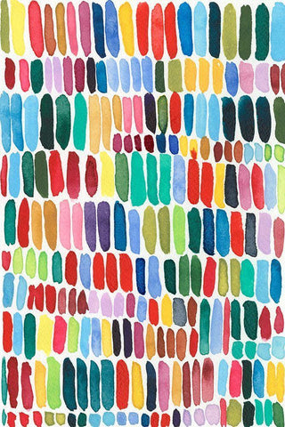 Rainbow Marks II White Modern Wood Framed Art Print with Double Matting by Moore, Regina