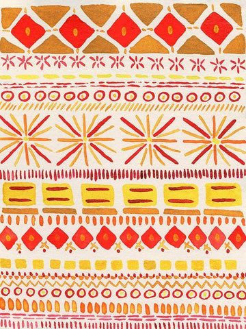 Boho Marks I White Modern Wood Framed Art Print with Double Matting by Moore, Regina